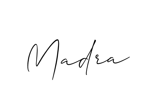 How to make Madra signature? Allison_Script is a professional autograph style. Create handwritten signature for Madra name. Madra signature style 2 images and pictures png