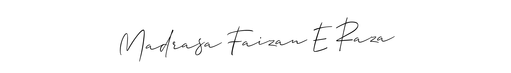 Allison_Script is a professional signature style that is perfect for those who want to add a touch of class to their signature. It is also a great choice for those who want to make their signature more unique. Get Madrasa Faizan E Raza name to fancy signature for free. Madrasa Faizan E Raza signature style 2 images and pictures png