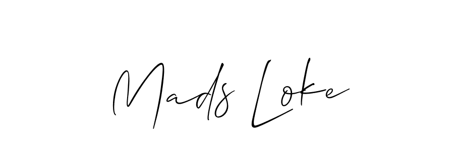 Allison_Script is a professional signature style that is perfect for those who want to add a touch of class to their signature. It is also a great choice for those who want to make their signature more unique. Get Mads Loke name to fancy signature for free. Mads Loke signature style 2 images and pictures png