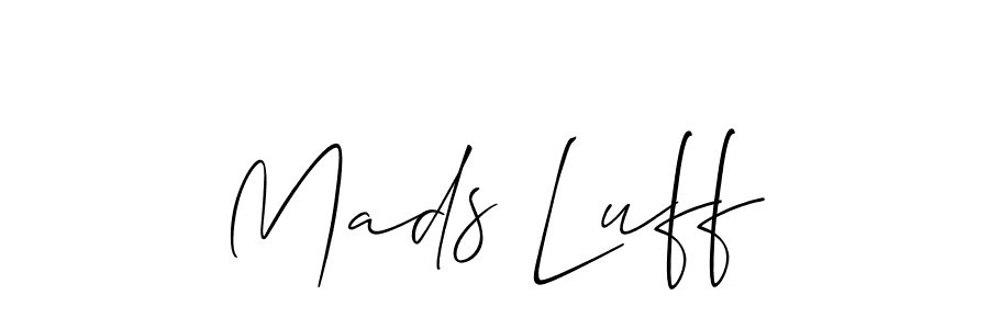 Allison_Script is a professional signature style that is perfect for those who want to add a touch of class to their signature. It is also a great choice for those who want to make their signature more unique. Get Mads Luff name to fancy signature for free. Mads Luff signature style 2 images and pictures png