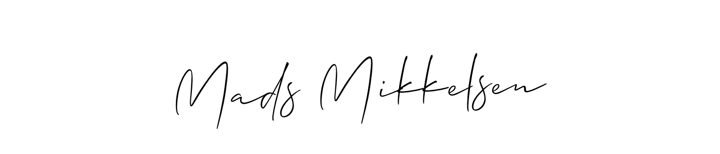 How to make Mads Mikkelsen name signature. Use Allison_Script style for creating short signs online. This is the latest handwritten sign. Mads Mikkelsen signature style 2 images and pictures png