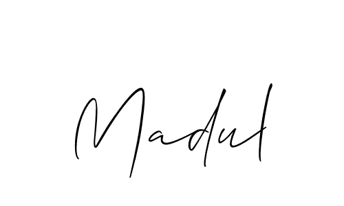 It looks lik you need a new signature style for name Madul. Design unique handwritten (Allison_Script) signature with our free signature maker in just a few clicks. Madul signature style 2 images and pictures png