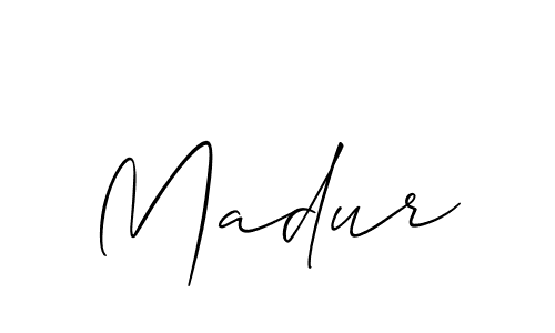if you are searching for the best signature style for your name Madur. so please give up your signature search. here we have designed multiple signature styles  using Allison_Script. Madur signature style 2 images and pictures png