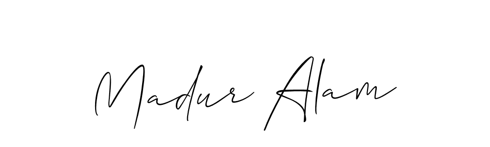 if you are searching for the best signature style for your name Madur Alam. so please give up your signature search. here we have designed multiple signature styles  using Allison_Script. Madur Alam signature style 2 images and pictures png