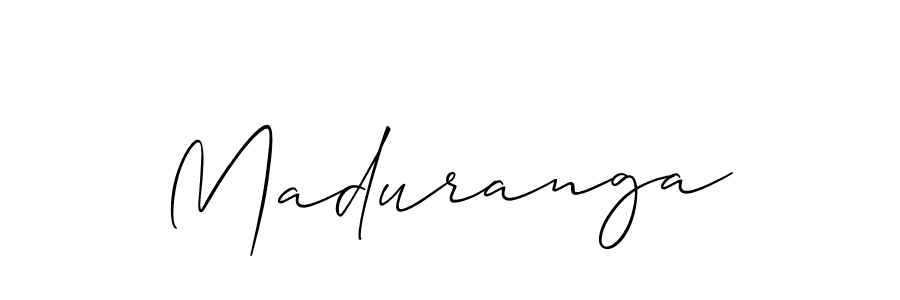 Create a beautiful signature design for name Maduranga. With this signature (Allison_Script) fonts, you can make a handwritten signature for free. Maduranga signature style 2 images and pictures png