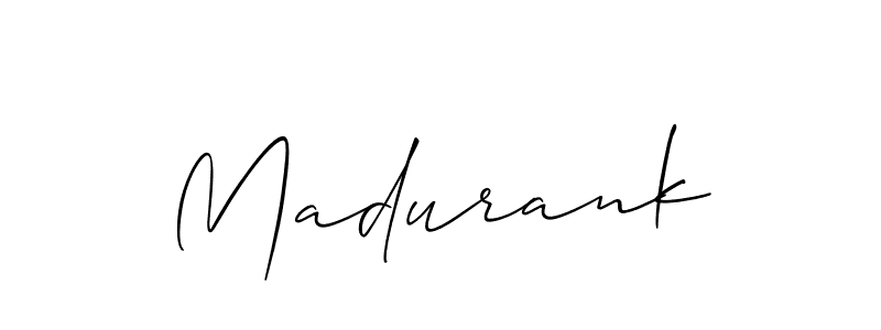 The best way (Allison_Script) to make a short signature is to pick only two or three words in your name. The name Madurank include a total of six letters. For converting this name. Madurank signature style 2 images and pictures png