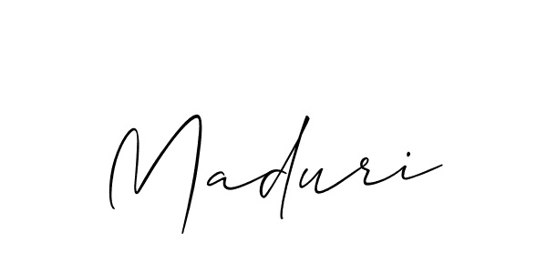 How to make Maduri signature? Allison_Script is a professional autograph style. Create handwritten signature for Maduri name. Maduri signature style 2 images and pictures png