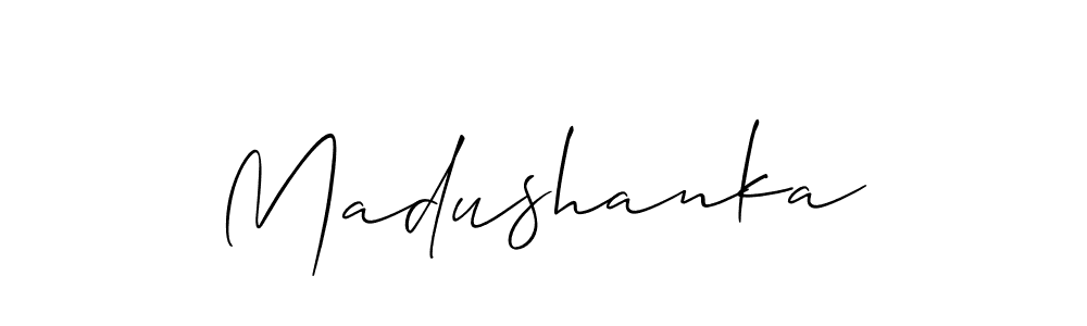 Make a beautiful signature design for name Madushanka. With this signature (Allison_Script) style, you can create a handwritten signature for free. Madushanka signature style 2 images and pictures png