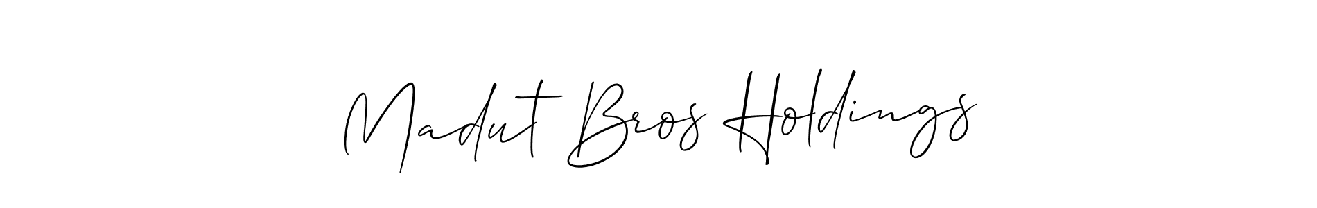 Also we have Madut Bros Holdings name is the best signature style. Create professional handwritten signature collection using Allison_Script autograph style. Madut Bros Holdings signature style 2 images and pictures png