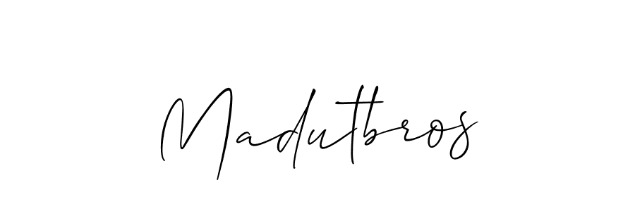 Also we have Madutbros name is the best signature style. Create professional handwritten signature collection using Allison_Script autograph style. Madutbros signature style 2 images and pictures png