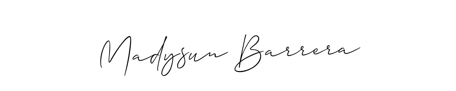 You should practise on your own different ways (Allison_Script) to write your name (Madysun Barrera) in signature. don't let someone else do it for you. Madysun Barrera signature style 2 images and pictures png