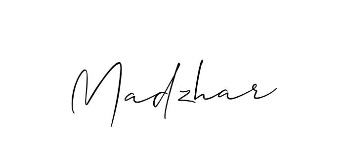 Make a beautiful signature design for name Madzhar. With this signature (Allison_Script) style, you can create a handwritten signature for free. Madzhar signature style 2 images and pictures png