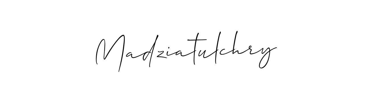 Use a signature maker to create a handwritten signature online. With this signature software, you can design (Allison_Script) your own signature for name Madziatulchry. Madziatulchry signature style 2 images and pictures png