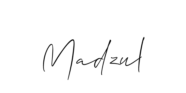 How to make Madzul signature? Allison_Script is a professional autograph style. Create handwritten signature for Madzul name. Madzul signature style 2 images and pictures png