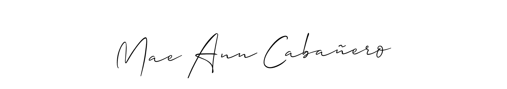 Make a beautiful signature design for name Mae Ann Cabañero. With this signature (Allison_Script) style, you can create a handwritten signature for free. Mae Ann Cabañero signature style 2 images and pictures png