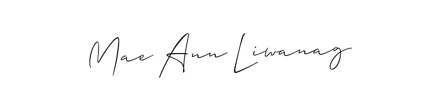 if you are searching for the best signature style for your name Mae Ann Liwanag. so please give up your signature search. here we have designed multiple signature styles  using Allison_Script. Mae Ann Liwanag signature style 2 images and pictures png