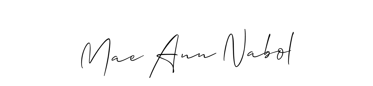 How to make Mae Ann Nabol signature? Allison_Script is a professional autograph style. Create handwritten signature for Mae Ann Nabol name. Mae Ann Nabol signature style 2 images and pictures png