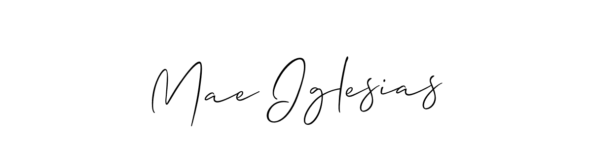 You should practise on your own different ways (Allison_Script) to write your name (Mae Iglesias) in signature. don't let someone else do it for you. Mae Iglesias signature style 2 images and pictures png