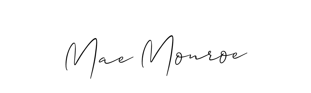 Mae Monroe stylish signature style. Best Handwritten Sign (Allison_Script) for my name. Handwritten Signature Collection Ideas for my name Mae Monroe. Mae Monroe signature style 2 images and pictures png