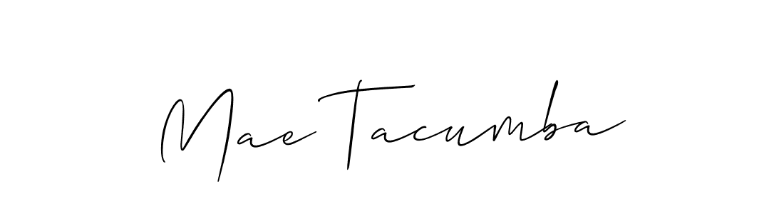 Create a beautiful signature design for name Mae Tacumba. With this signature (Allison_Script) fonts, you can make a handwritten signature for free. Mae Tacumba signature style 2 images and pictures png