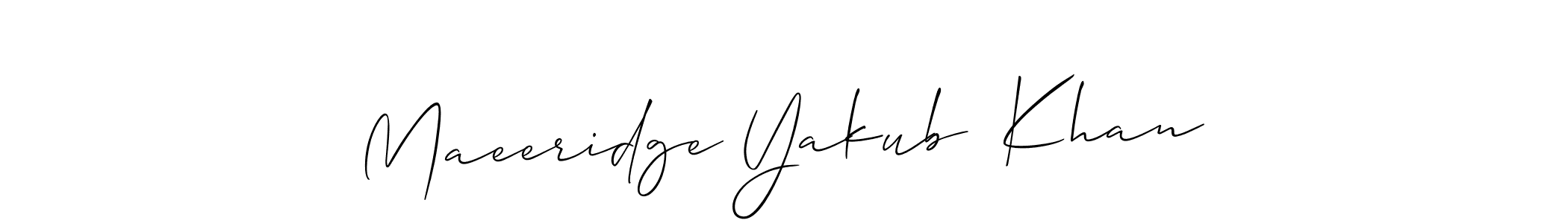 Design your own signature with our free online signature maker. With this signature software, you can create a handwritten (Allison_Script) signature for name Maeeridge Yakub  Khan. Maeeridge Yakub  Khan signature style 2 images and pictures png