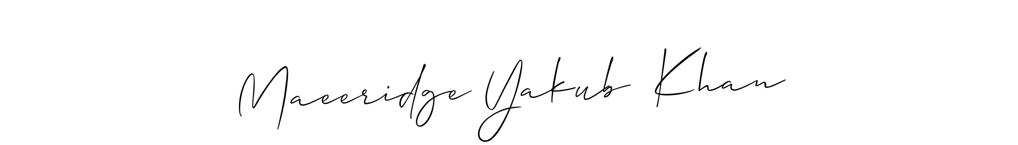 You should practise on your own different ways (Allison_Script) to write your name (Maeeridge Yakub  Khan) in signature. don't let someone else do it for you. Maeeridge Yakub  Khan signature style 2 images and pictures png