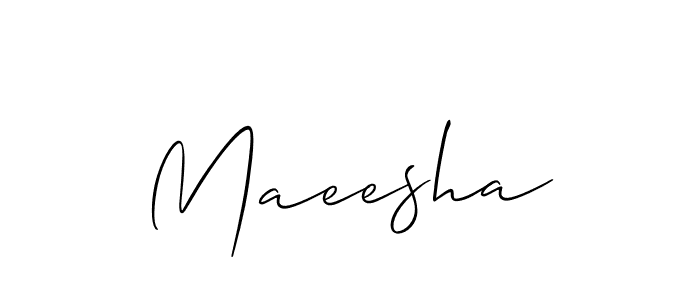 Design your own signature with our free online signature maker. With this signature software, you can create a handwritten (Allison_Script) signature for name Maeesha. Maeesha signature style 2 images and pictures png