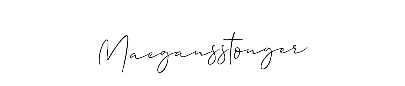 How to make Maegansstonger name signature. Use Allison_Script style for creating short signs online. This is the latest handwritten sign. Maegansstonger signature style 2 images and pictures png