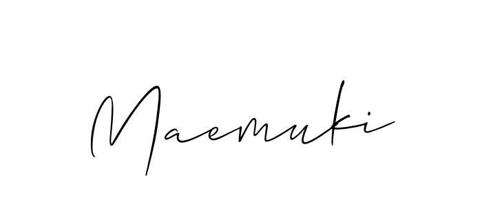 Design your own signature with our free online signature maker. With this signature software, you can create a handwritten (Allison_Script) signature for name Maemuki. Maemuki signature style 2 images and pictures png