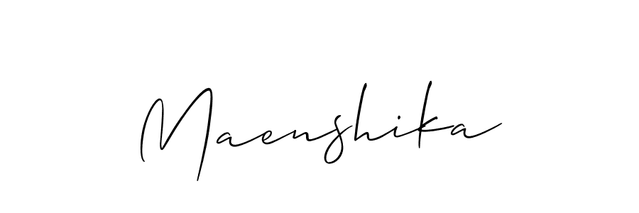 Create a beautiful signature design for name Maenshika. With this signature (Allison_Script) fonts, you can make a handwritten signature for free. Maenshika signature style 2 images and pictures png