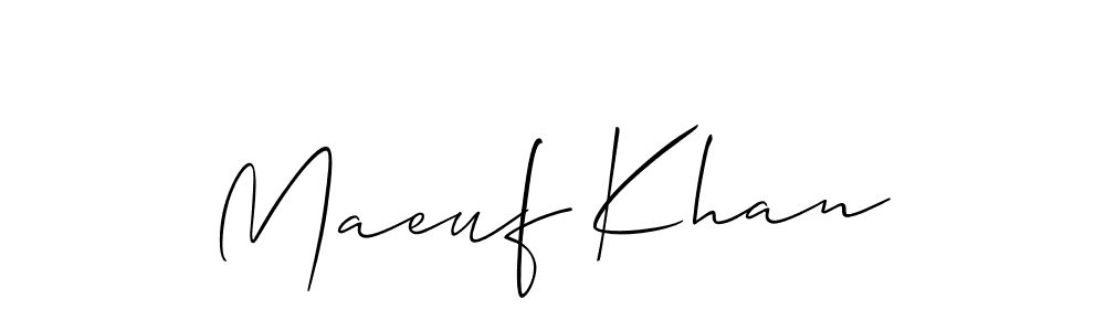 It looks lik you need a new signature style for name Maeuf Khan. Design unique handwritten (Allison_Script) signature with our free signature maker in just a few clicks. Maeuf Khan signature style 2 images and pictures png