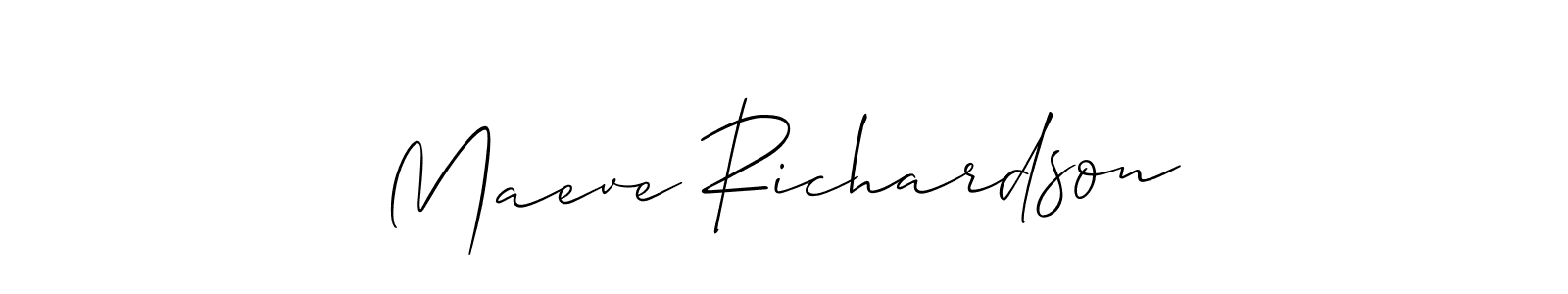 You should practise on your own different ways (Allison_Script) to write your name (Maeve Richardson) in signature. don't let someone else do it for you. Maeve Richardson signature style 2 images and pictures png