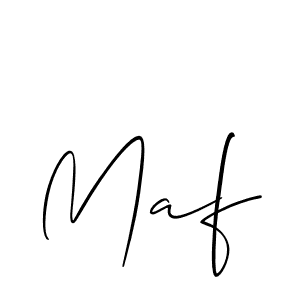 Create a beautiful signature design for name Maf. With this signature (Allison_Script) fonts, you can make a handwritten signature for free. Maf signature style 2 images and pictures png