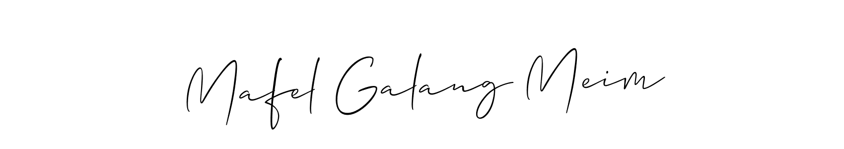 Mafel Galang Meim stylish signature style. Best Handwritten Sign (Allison_Script) for my name. Handwritten Signature Collection Ideas for my name Mafel Galang Meim. Mafel Galang Meim signature style 2 images and pictures png
