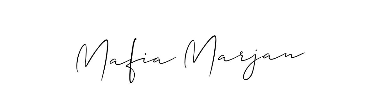 Make a beautiful signature design for name Mafia Marjan. With this signature (Allison_Script) style, you can create a handwritten signature for free. Mafia Marjan signature style 2 images and pictures png