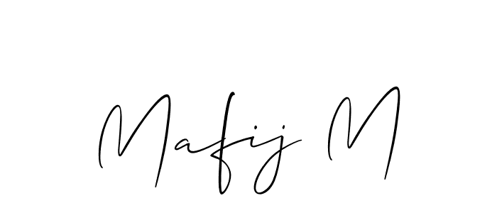 Allison_Script is a professional signature style that is perfect for those who want to add a touch of class to their signature. It is also a great choice for those who want to make their signature more unique. Get Mafij M name to fancy signature for free. Mafij M signature style 2 images and pictures png