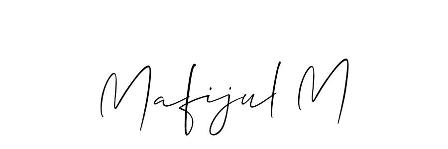 Make a beautiful signature design for name Mafijul M. With this signature (Allison_Script) style, you can create a handwritten signature for free. Mafijul M signature style 2 images and pictures png