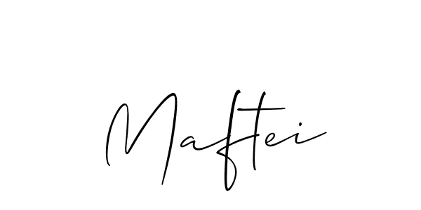 The best way (Allison_Script) to make a short signature is to pick only two or three words in your name. The name Maftei include a total of six letters. For converting this name. Maftei signature style 2 images and pictures png