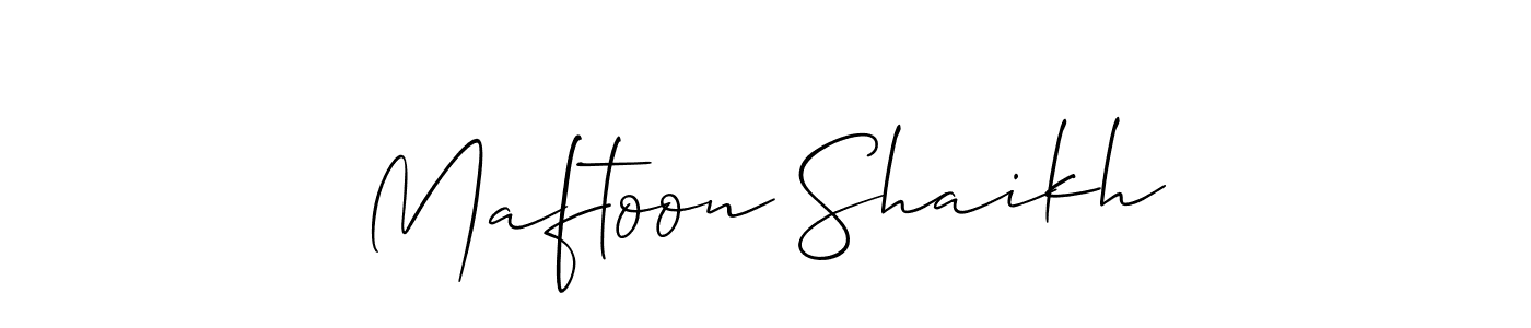 Maftoon Shaikh stylish signature style. Best Handwritten Sign (Allison_Script) for my name. Handwritten Signature Collection Ideas for my name Maftoon Shaikh. Maftoon Shaikh signature style 2 images and pictures png