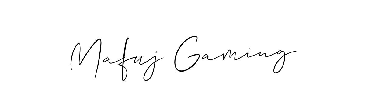 Make a beautiful signature design for name Mafuj Gaming. With this signature (Allison_Script) style, you can create a handwritten signature for free. Mafuj Gaming signature style 2 images and pictures png