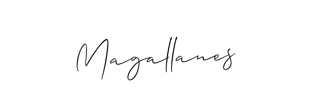 Create a beautiful signature design for name Magallanes. With this signature (Allison_Script) fonts, you can make a handwritten signature for free. Magallanes signature style 2 images and pictures png