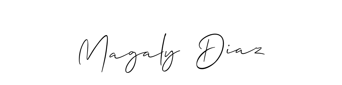 Check out images of Autograph of Magaly  Diaz name. Actor Magaly  Diaz Signature Style. Allison_Script is a professional sign style online. Magaly  Diaz signature style 2 images and pictures png