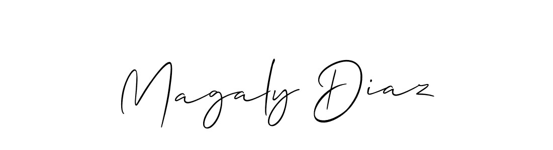 Create a beautiful signature design for name Magaly Diaz. With this signature (Allison_Script) fonts, you can make a handwritten signature for free. Magaly Diaz signature style 2 images and pictures png