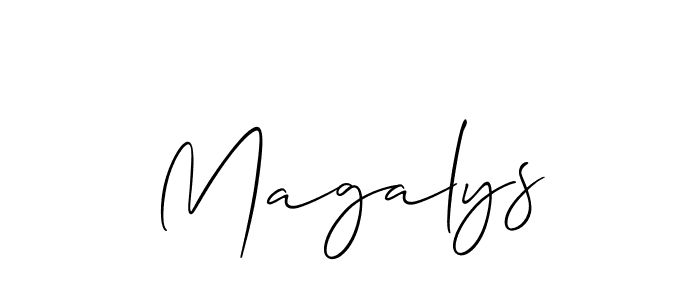 It looks lik you need a new signature style for name Magalys. Design unique handwritten (Allison_Script) signature with our free signature maker in just a few clicks. Magalys signature style 2 images and pictures png
