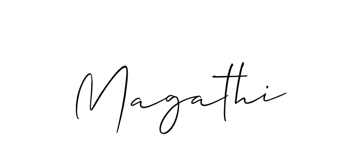 The best way (Allison_Script) to make a short signature is to pick only two or three words in your name. The name Magathi include a total of six letters. For converting this name. Magathi signature style 2 images and pictures png