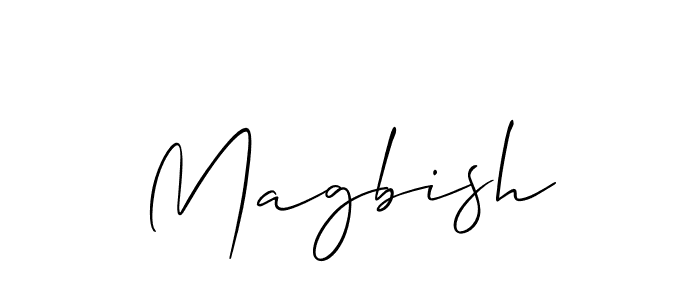 Make a beautiful signature design for name Magbish. With this signature (Allison_Script) style, you can create a handwritten signature for free. Magbish signature style 2 images and pictures png