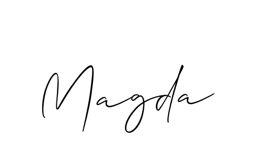 Magda stylish signature style. Best Handwritten Sign (Allison_Script) for my name. Handwritten Signature Collection Ideas for my name Magda. Magda signature style 2 images and pictures png