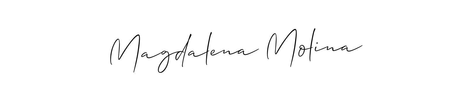 It looks lik you need a new signature style for name Magdalena Molina. Design unique handwritten (Allison_Script) signature with our free signature maker in just a few clicks. Magdalena Molina signature style 2 images and pictures png