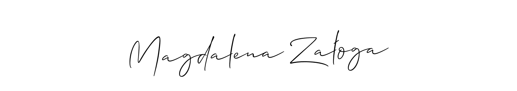 How to make Magdalena Załoga name signature. Use Allison_Script style for creating short signs online. This is the latest handwritten sign. Magdalena Załoga signature style 2 images and pictures png
