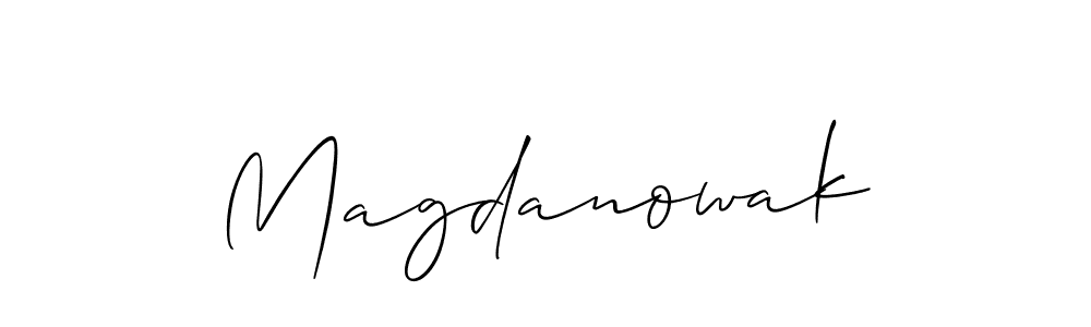 Design your own signature with our free online signature maker. With this signature software, you can create a handwritten (Allison_Script) signature for name Magdanowak. Magdanowak signature style 2 images and pictures png